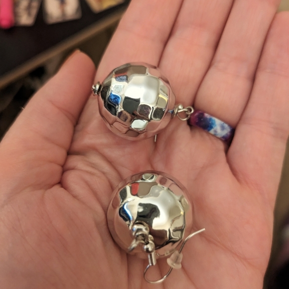 Disco Ball Earrings - Picture 2 of 2